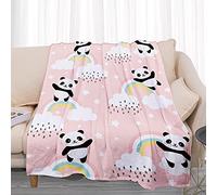 Chickwin Plaid Couverture Polaire, 3D Panda Enfants Couverture en Flanelle Douce Chaudes Légères Couvertures Toutes Saisons Jete de Canape pour Voyager, Lit ou Canapé (125x175cm,Étoiles Nuages)