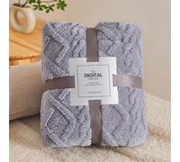 Chickwin Plaid Couverture Polaire Chaud Doux Classic Couverture en Flanelle Plaid Canape Confortable Couverture en Peluche Couverture lit 1/2 Personnes Jete de Canape (45x65cm,Gris Clair)