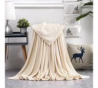 Chickwin Plaid Couverture Polaire, Couleur Unie Couverture en Flanelle Douce Chaudes Couvertures Toutes Saisons Jete de Canape pour Voyager, Lit ou Canapé -20 Couleurs (70x100cm,Beige Blanc)