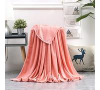 Chickwin Plaid Couverture Polaire, Couleur Unie Couverture en Flanelle Douce Chaudes Couvertures Toutes Saisons Jete de Canape pour Voyager, Lit ou Canapé -20 Couleurs (70x100cm,Corail)