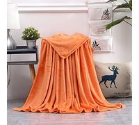 Chickwin Plaid Couverture Polaire, Couleur Unie Couverture en Flanelle Douce Chaudes Couvertures Toutes Saisons Jete de Canape pour Voyager, Lit ou Canapé -20 Couleurs (70x100cm,Orange)