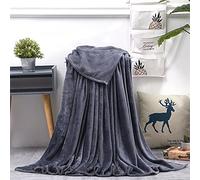 Chickwin Plaid Couverture Polaire, Couleur Unie Couverture en Flanelle Douce Chaudes Couvertures Toutes Saisons Jete de Canape pour Voyager, Lit ou Canapé -20 Couleurs (70x100cm,Gris Foncé)