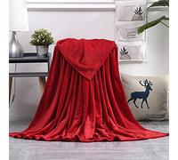 Chickwin Plaid Couverture Polaire, Couleur Unie Couverture en Flanelle Douce Chaudes Couvertures Toutes Saisons Jete de Canape pour Voyager, Lit ou Canapé -20 Couleurs (70x100cm,Rouge)