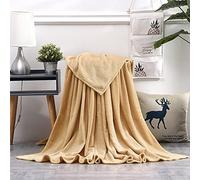 Chickwin Plaid Couverture Polaire, Couleur Unie Couverture en Flanelle Douce Chaudes Couvertures Toutes Saisons Jete de Canape pour Voyager, Lit ou Canapé -20 Couleurs (100x140cm,Chameau)