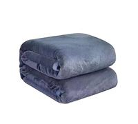 Chickwin Plaid Couverture Polaire, Couleur Unie Couverture en Flanelle Douce Chaudes Légères Couvertures Toutes Saisons Jete de Canape pour Voyager, Lit ou Canapé (70x100cm,Gris foncé)