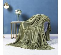 Chickwin Plaid Polaire Couverture en Flanelle, Couverture lit 1/2 Personnes Douce et Chaude Moelleuse Jeté de Canapé Microfibre Dessus de lit Canapé lit (70x100cm,Armée Verte)