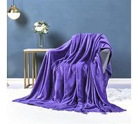 Chickwin Plaid Polaire Couverture en Flanelle, Couverture lit 1/2 Personnes Douce et Chaude Moelleuse Jeté de Canapé Microfibre Dessus de lit Canapé lit (150x200cm,Violet 1)