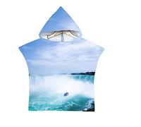 Chickwin Poncho à Capuche Enfants, Microfibre Serviette avec Capuche Cartoon Peignoir De Séchage Rapide Robe de Bain Plage Poncho de Natation pour Filles et garçons (Tomber,60x80cm)