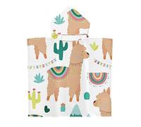 Chickwin Poncho à Capuche Enfants, Microfibre Serviette avec Capuche Peignoir De Robe de Bain Plage Poncho de Natation pour Garçons et Filles (65x75cm,Alpaga 6)