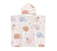 Chickwin Poncho à Capuche Enfants, Microfibre Serviette avec Capuche Peignoir De Robe de bain Plage Poncho de Natation pour Garçons et Filles (65x75cm,Lion 7)