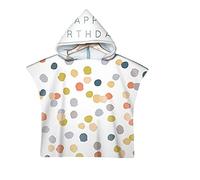 Chickwin Poncho à Capuche Enfants Microfibre Serviette avec Motif 3D Capuche Robe de Plage Peignoir de Bain Poncho de Natation pour Garçons et Filles (Pointé,60x80cm)
