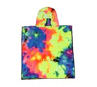 Chickwin Poncho à Capuche Enfants, Tie-Dye Microfibre Serviette avec Capuche Peignoir De Séchage Rapide Robe de Bain Plage Poncho de Natation pour Garçons et Filles (Jaune,60x60cm)