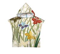Chickwin Poncho de Bain à Capuche Enfants Microfibre Motif Serviette de Bain Serviette de Plage Super Doux Poncho à Capuche pour Filles Garçons Enfants (Orchidée 1,60x80cm)