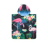Chickwin Poncho de Bain Enfant Garcon Filles Serviette de Plage Peignoir De Séchage Rapide Serviette Poncho Serviette à Capuche de Bain/Plage Sortie de Bain (65x66cm,Les Fleurs)
