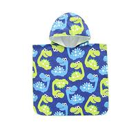 Chickwin Poncho de Bain Enfant Garcon Filles Serviette de Plage Peignoir De Séchage Rapide Serviette Poncho Serviette à Capuche de Bain/Plage Sortie de Bain (70x90cm,Dinosaure Vert)