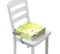 Chickwin Portable Réhausseur Coussin de Siège Motif Papillon Lavable Coussin Rehausseur avec Boucle de Sécurité Anti Glisse pour Repas de Bébé Bambin Enfant Tout-Petit (cyan,32x32x8cm)
