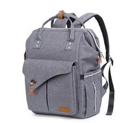 Chickwin Sac à Dos à Langer pour Bébé, Grande Capacite Sac Bebe Maternite avec Matelas à Lange Sac de Voyage pour Mommy Sac de Maternité pour Maman ou Papa (32x21x43cm,gris)