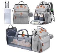 Chickwin Sac à Dos à Langer pour Bébé, Sac a Dos a Langer Grande Capacite Sac Bebe Maternite Multifonction avec Matelas à Lange Sac de Maternité pour Maman ou Papa (27 pouces,Gris)