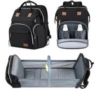 Chickwin Sac à Dos à Langer pour Bébé, Sac a Dos a Langer Grande Capacite Sac Bebe Maternite Multifonction avec Matelas à Lange Sac de Maternité pour Maman ou Papa (27 pouces,Noir)
