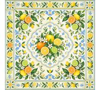 Chickwin Tapis de Mahjong pour Table, 3D Fruit (Citron 01,90x90cm) | Tapis de Table de Mahjong Antidérapant Silencieux Absorbant Carré pour Poker, Jeux de Société et Cartes Domestiques