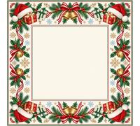 Chickwin Tapis de Mahjong pour Table, 3D Noël (Noël 20,80x80cm) | Tapis de Table de Mahjong Antidérapant Silencieux Absorbant Carré pour Poker, Jeux de Société et Cartes Domestiques