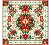 Chickwin Tapis de Mahjong pour Table, 3D Noël (Noël 26,60x60cm) | Tapis de Table de Mahjong Antidérapant Silencieux Absorbant Carré pour Poker, Jeux de Société et Cartes Domestiques