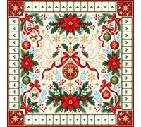 Chickwin Tapis de Mahjong pour Table, 3D Noël (Noël 32,40x40cm) | Tapis de Table de Mahjong Antidérapant Silencieux Absorbant Carré pour Poker, Jeux de Société et Cartes Domestiques