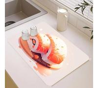 Chickwin Tapis Egouttoir Vaisselle, 3D Régimes Alimentaires Tapis Vaisselle Absorbant et Antidérapant, Egouttoir Séchage Rapide diatomite, Idéal pour Bar à Café et Plan (Sushi,40x50cm)