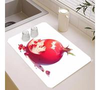 Chickwin Tapis Egouttoir Vaisselle, 3D Régimes Alimentaires Tapis Vaisselle Absorbant et Antidérapant, Egouttoir Séchage Rapide diatomite, Idéal pour Bar à Café et Plan (Grenade,60x90cm)