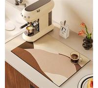 Chickwin Tapis Egouttoir Vaisselle, Style Kaki Rétro Tapis Vaisselle Absorbant et Antidérapant, Egouttoir Séchage Rapide diatomite, Idéal pour Bar à Café et Plan de Travail (Kaki 2,30x50cm)