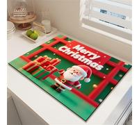Chickwin Tapis Egouttoir Vaisselle, Style Noël Nordique Tapis Vaisselle Absorbant et Antidérapant, Egouttoir Séchage Rapide diatomite, Idéal pour Bar à Café et Plan (Père Noël,30x40cm)