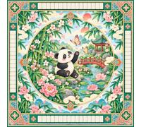 Chickwin Tapis Mahjong, Tapis Poker, 3D Panda (Papillon 03,90x90cm) | Tapis de Cartes à Jouer avec Sac de Rangement, Tapis de Jeux de Société, Réduction de Bruit, Non Glissant, pour Cartes