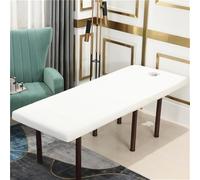 Chickwin Velours Housse Table Massage avec Trou, Housse Table de Massage Doux Lavable, Mode Drap Housse Table de Massage Réutilisables, Drap de Salon de Coiffure pour Spa (Blanc,190x80cm)