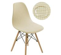 Chickwin Velours Jacquard Housse de Chaise Scandinave Lot de 1 2 4 6, Housses de Chaise Coquille Extensible Couverture de Chaise Élastique Couvre Chaise Salle à Manger (6 Pièces,Couleur crème)