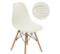 Chickwin Velours Jacquard Housse de Chaise Scandinave Lot de 1 2 4 6, Housses de Chaise Coquille Extensible Couverture de Chaise Élastique Couvre Chaise Salle à Manger (1 Pièces,Blanc)