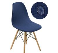 Chickwin Velours Jacquard Housse de Chaise Scandinave Lot de 1 2 4 6, Housses de Chaise Coquille Extensible Couverture de Chaise Élastique Couvre Chaise Salle à Manger (2 Pièces,Bleu Marine)
