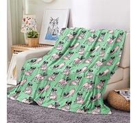 Chickwing Chickw1 Couverture Plaid Canape en Flanelle, Moelleuse Chaudes Couverture en Polaire 3D Animal Mignon Couvertures Couverture lit pour Adultes Enfants Lit ou Canapé (Chien Carlin,80x120cm)