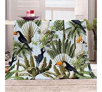 Chickwing Chickw1 Couverture Plaid Canape en Flanelle, Moelleuse Chaudes Couverture en Polaire Légères Animal Imprimer Couvertures Couverture lit pour Adultes Enfants Lit ou Canapé (Toucan,80x120cm)