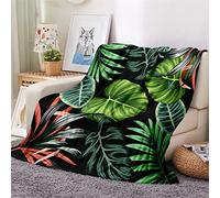 Chickwing Chickw1 Couverture Plaid Flanelle, 3D Fleuri Imprimé Couverture Polaire Epaisse Microfibre Moelleuse Chaudes Légères Couvertures Lit pour Voyager Canapé (Peindre Plantes,100x150cm)