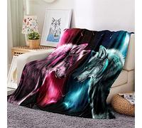 Chickwing Chickw1 Couverture Plaid Flanelle, 3D Imprimé Animal Couverture Polaire Epaisse Microfibre Moelleuse Chaudes Légères Couvertures pour Voyager, Lit ou Canapé (Univers Loup léger,130x150cm)