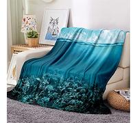 Chickwing Chickw1 Couverture Plaid Flanelle, 3D Imprimé Océan Couverture Polaire Epaisse Microfibre Moelleuse Chaudes Légères Couvertures pour Voyager, Lit ou Canapé (Mer de Corail,150x180cm)