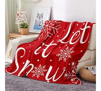 Chickwing Chickwin Plaid Couverture Polaire Flanelle, 3D Imprimé Noël Lit 1/2 Personnes Chaudes Douce Microfibre Légères Couvertures pour Voyager Canapé Enfant Adulte (Flocon Rouge,180x200cm)