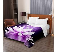 Chickwing Couvre Lit Matelassée, 3D Rose Fleur Imprimé Réversible Doux Microfiber Couvre-lit Couverture de lit Jeté de Lit Dessus de Lit Courtepointe (Fleur Mauve,200x230cm)