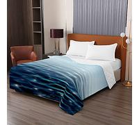 Chickwing Couvre Lit Matelassée, Réversible 3D Imprimé de Bleu Mer Doux Microfiber Couvre-lit Couverture de lit Jeté de Lit Dessus de Lit Courtepointe (Fleuve,230x280cm)