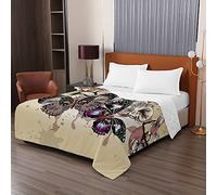Chickwing Couvre Lit Matelassée, Réversible 3D Imprimé de Papillon Doux Microfiber Couvre-lit Couverture de lit Jeté de Lit Dessus de Lit Courtepointe (Rétro,220x240cm)
