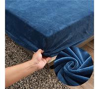 Chickwing Drap Housse Couleur Unie Antidérapants Housse De Matelas, 100% Polyester Velours Confortable Respirant Drap-Housse Poche Profonde 25cm - Résistant Rides (Bleu Marine,180x200x25cm)