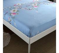 Chickwing Drap Housse Impression Antidérapants Housse De Matelas, 100% Polyester Confortable Respirant Drap-Housse Poche Profonde 25cm - Résistant Rides (Couronne Bleue,180x200x25cm)