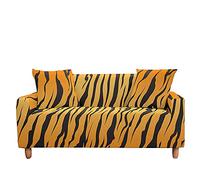 Chickwing Housse de Canapé 1/2/3/4 Places, Universel Motif Animalier Impression Confortable Protection de Canapé avec Accoudoirs Décorationpour Salon Sofa Décorative (Imprimé Tigre Jaune,4 Places)