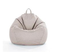 Chickwing Housse de Pouf Poire pour Adulte Enfant, Chickw1 Fauteuil Poire sans Remplissage pour Extérieur et Intérieur Jeux et détente, Chaise Longue de Salon, Chambre Coussin (Blanc,M-75x95cm)