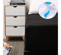 Chickwing Imperméable et Respirante Drap Housse, Anti-acariens Ultra Doux Hypoallergénique Protège Matelas Anti-Bactérien - Poche Profonde 30cm - sans taie d'oreiller (Noir,160x200x30cm)